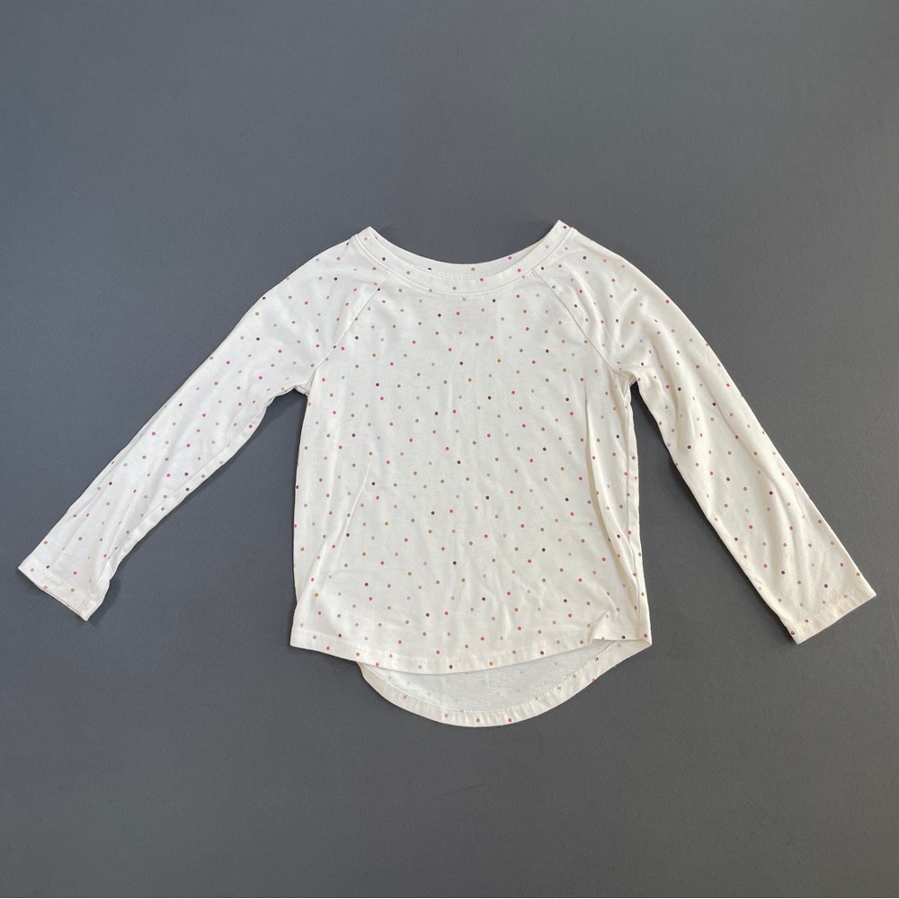 Cat & Jack White Long Sleeve Shirt with Pink Dots